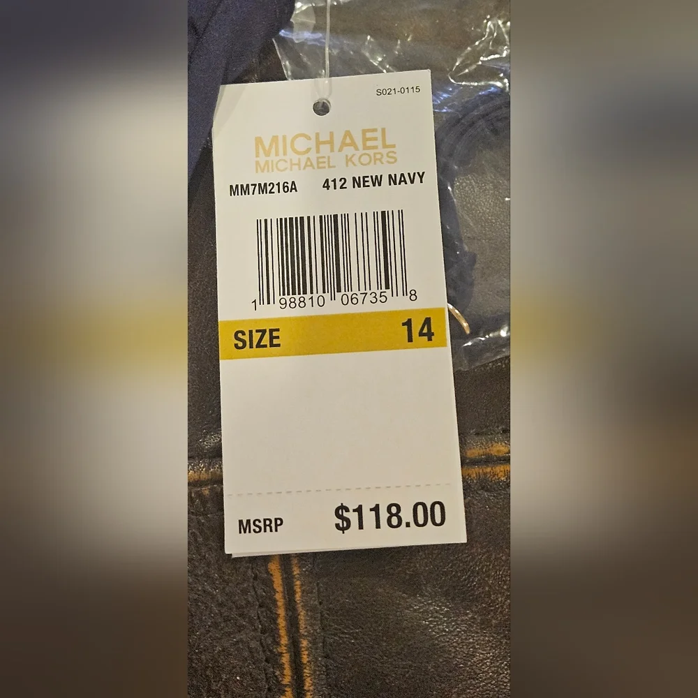 MICHEAL Michael Kors One Shoulder Cut‎ Out Swimsuit: Color- Navy: Size- 14